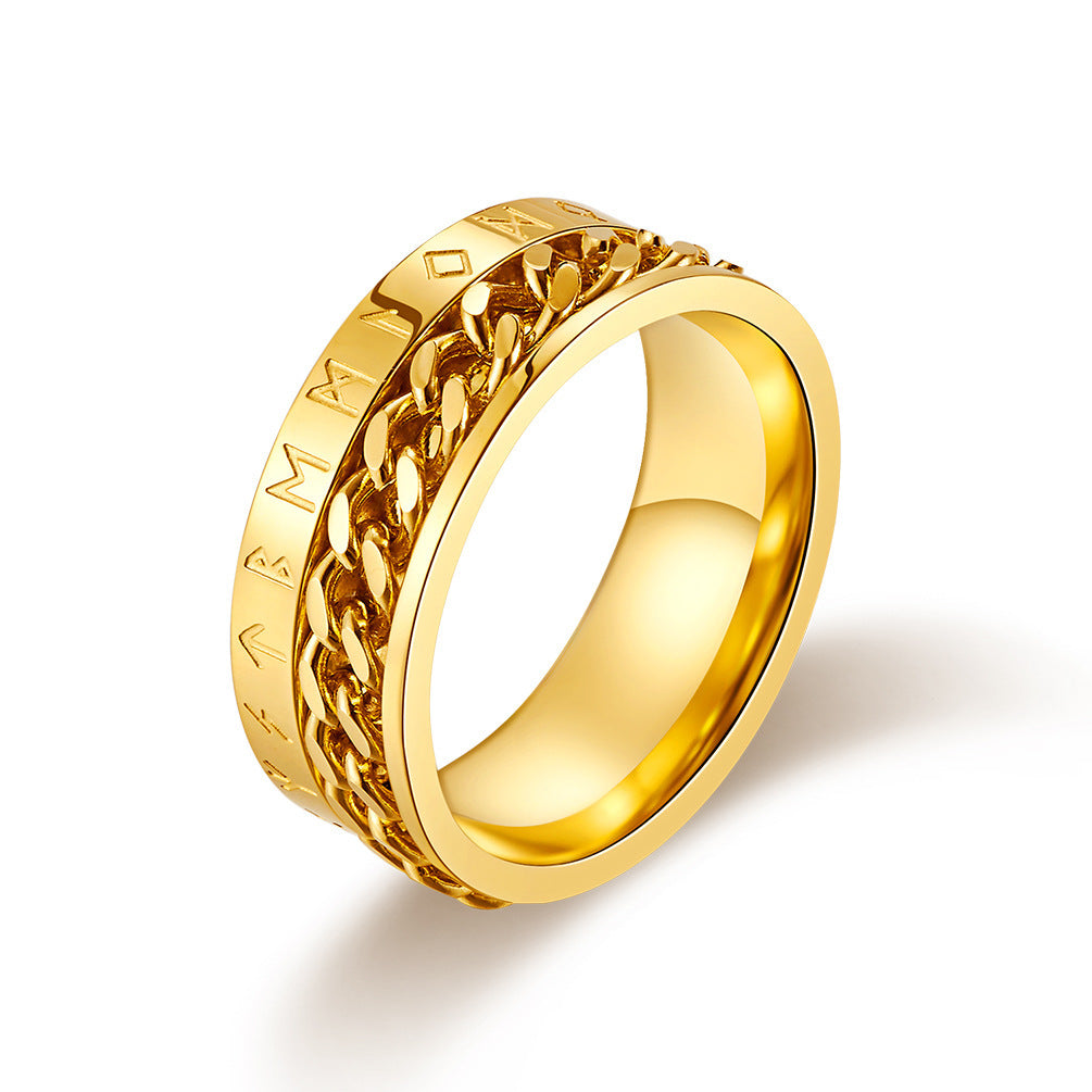 Bague chaîne texte Viking