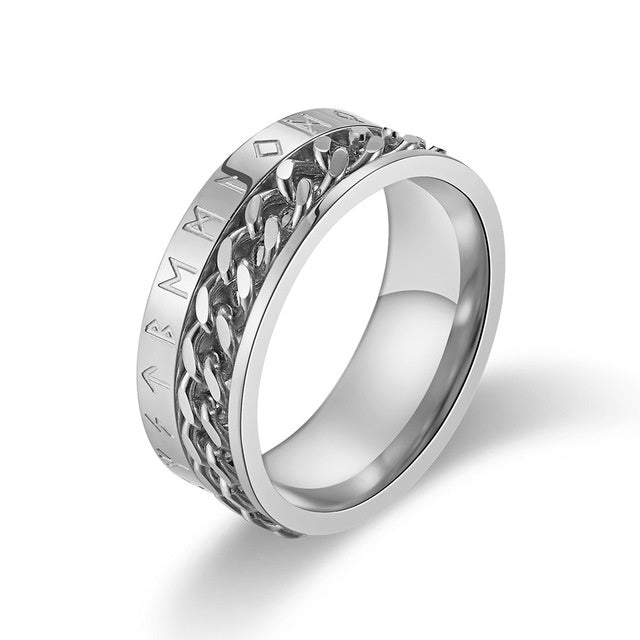 Bague chaîne texte Viking