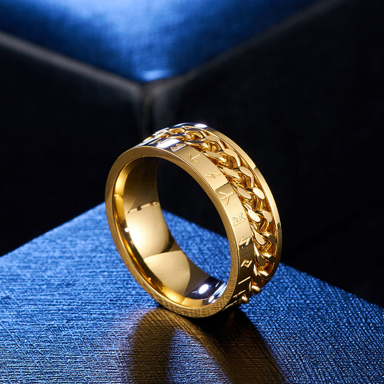 Bague chaîne texte Viking