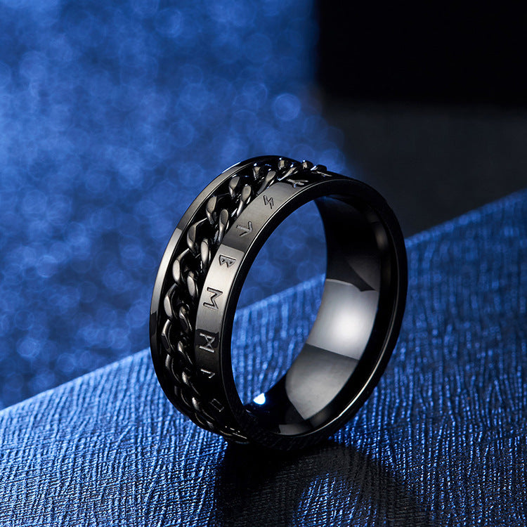 Bague chaîne texte Viking