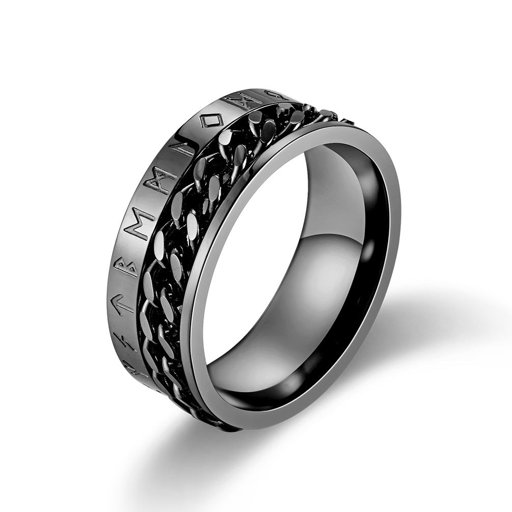Bague chaîne texte Viking