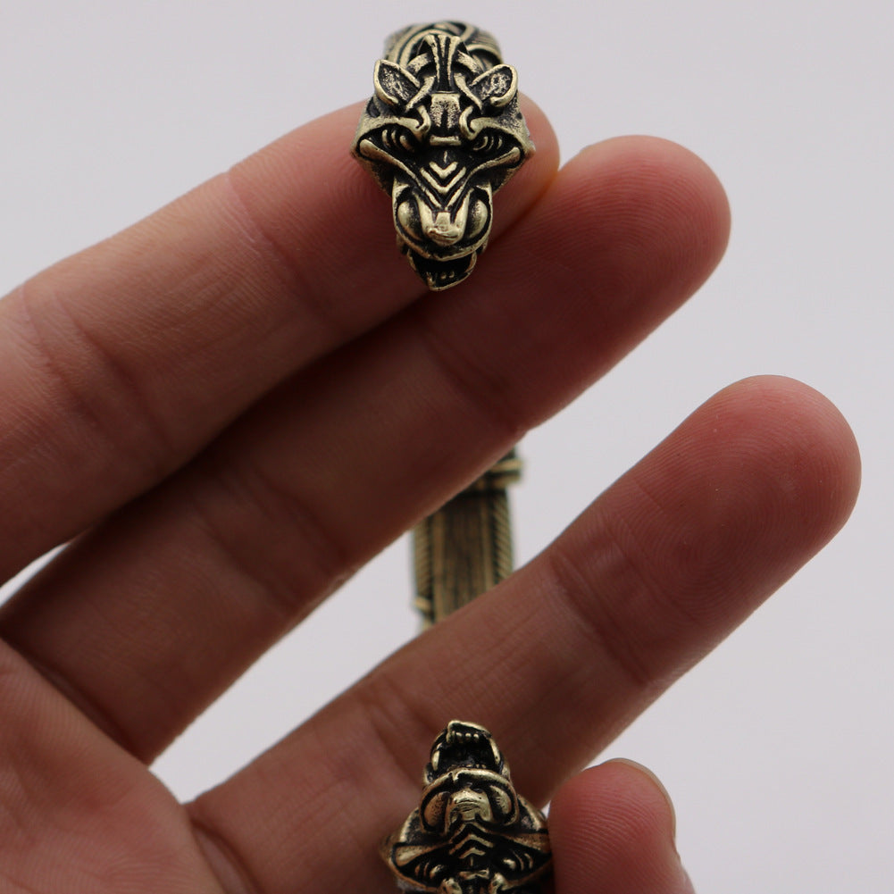 Bracelet tête de loup viking