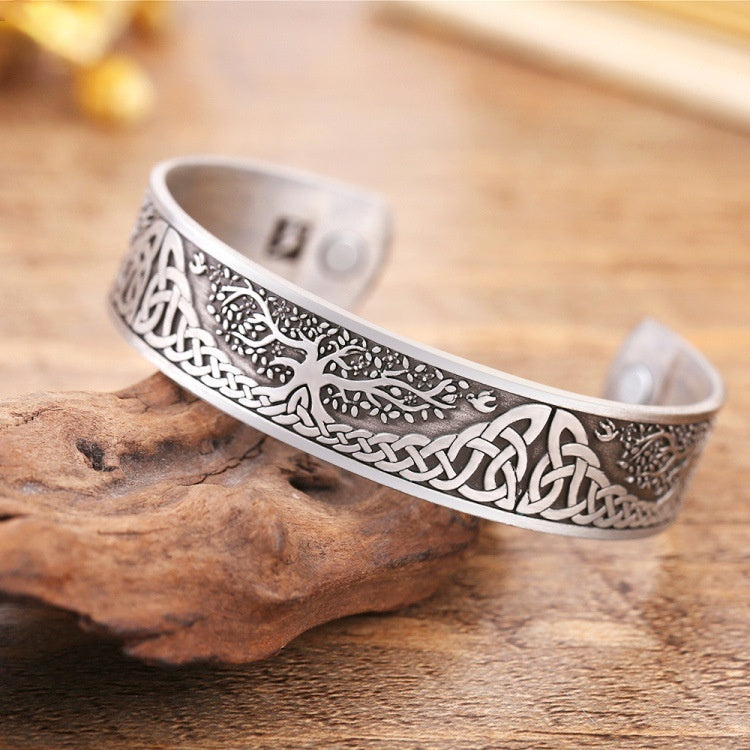 Bracelet personnalisé Vikings vintage en argent aimanté