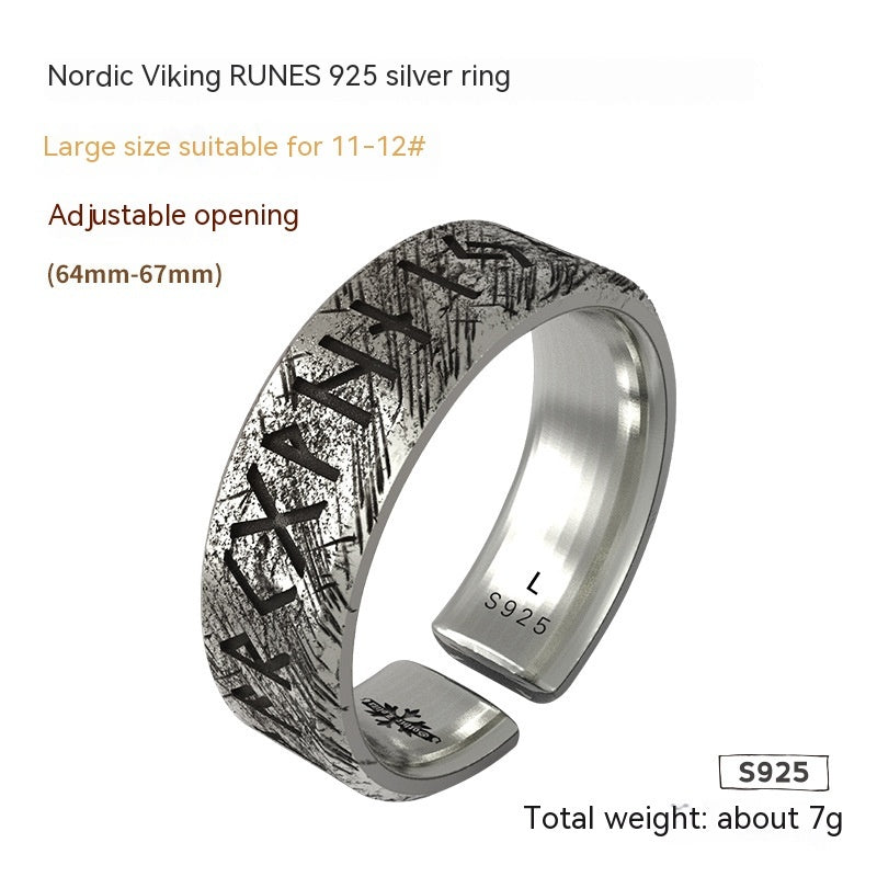 Bague Viking nordique avec lettres Luen