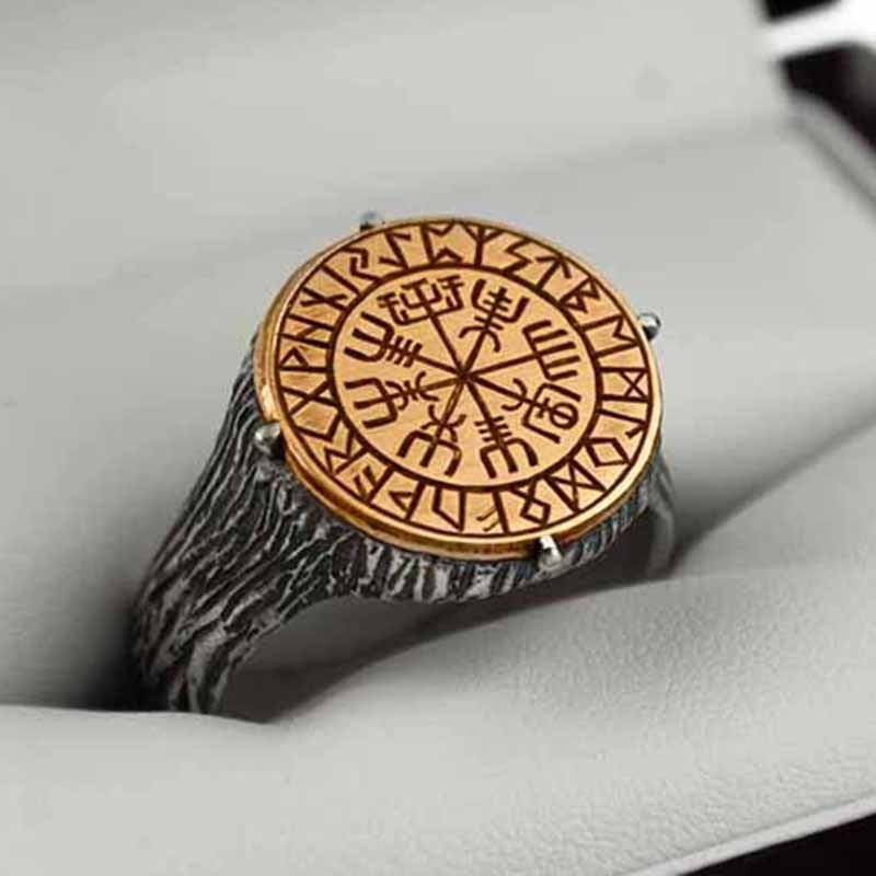 VIKING FORCE LABORATORIES Bague ethnique viking personnalisée bicolore