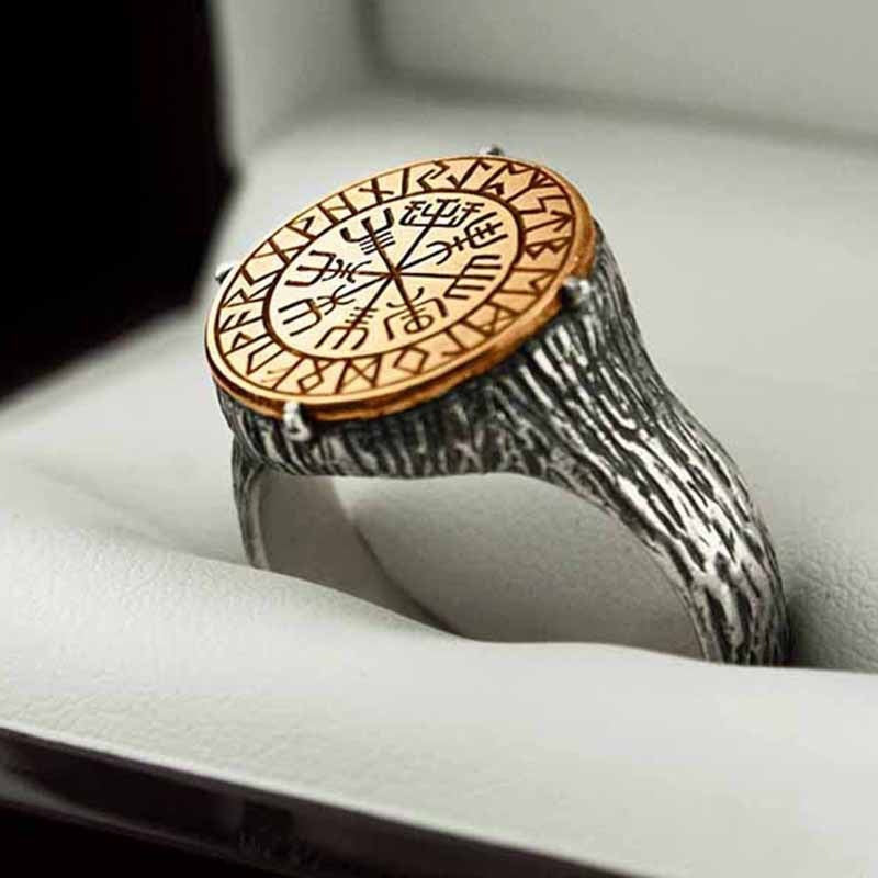 VIKING FORCE LABORATORIES Bague ethnique viking personnalisée bicolore