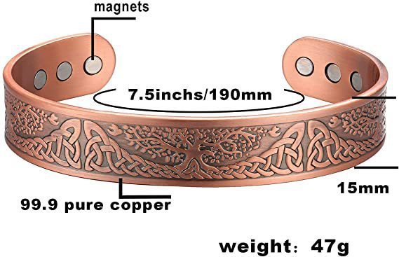 Bracelet personnalisé Vikings vintage en argent aimanté