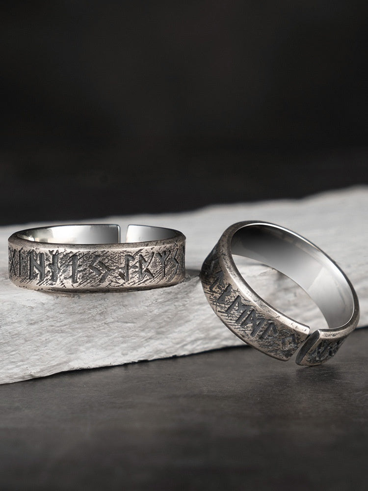 Bague Viking nordique avec lettres Luen