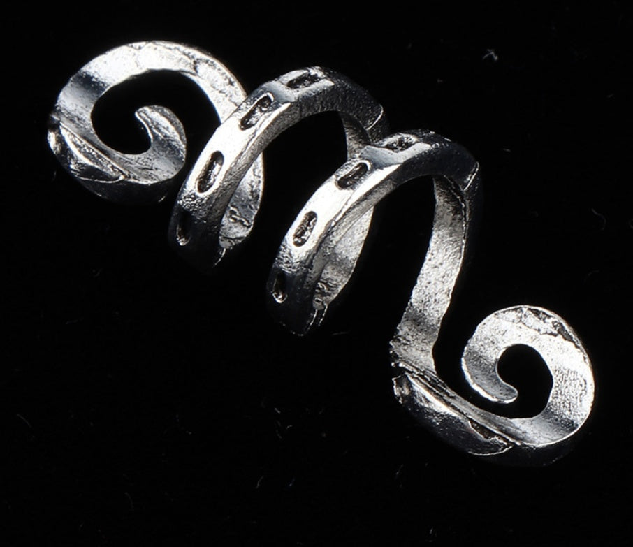 Tresse de cheveux spirale viking argentée