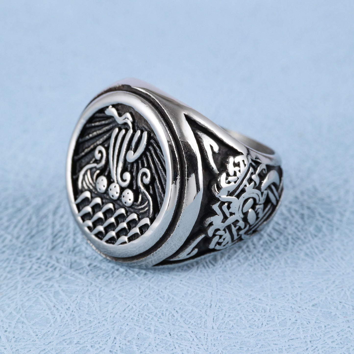 Viking Nautical Seal Shaped Viking Totem Ring