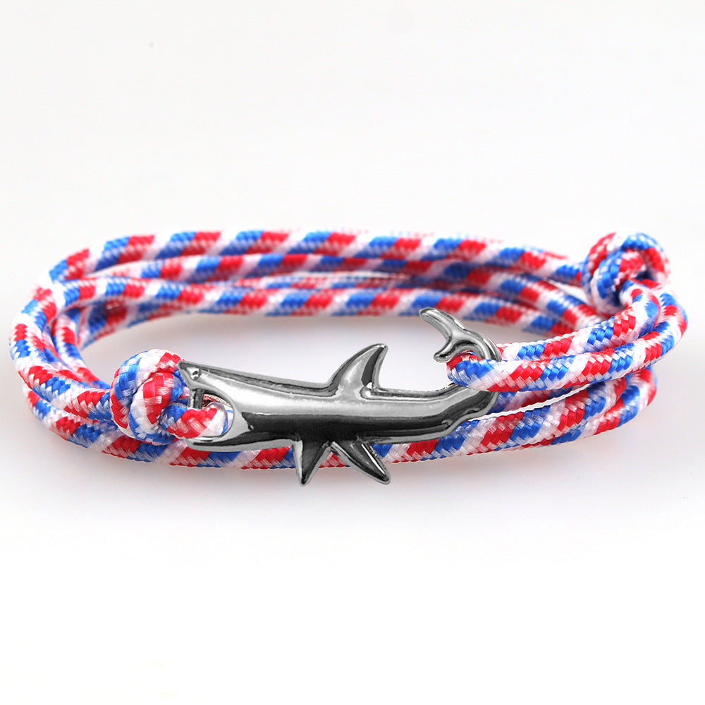 New Taobao AliExpress Hot Sale Vikings Miansai Style Shark Bracelet Gun Black Boat Anchor Fishhook