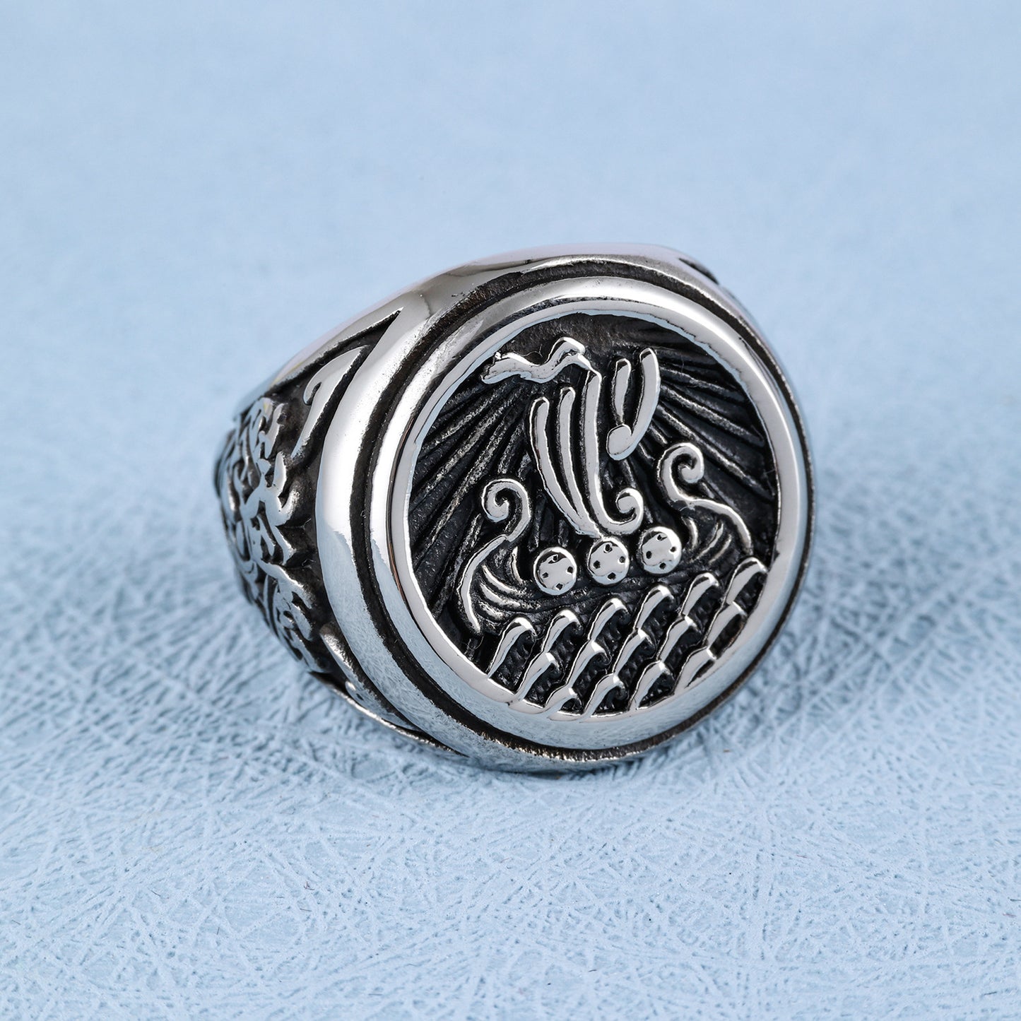 Viking Nautical Seal Shaped Viking Totem Ring