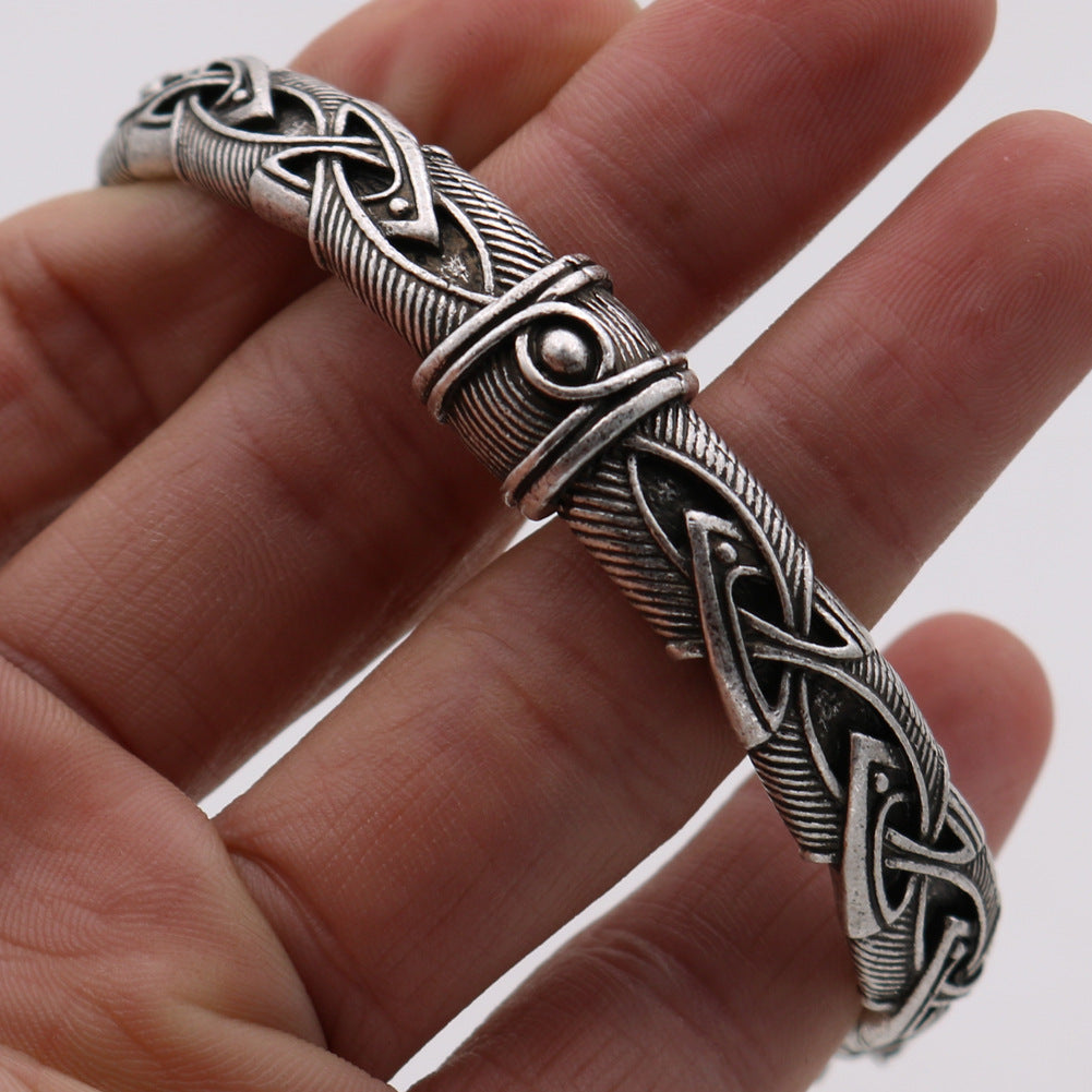 Viking wolf head bracelet