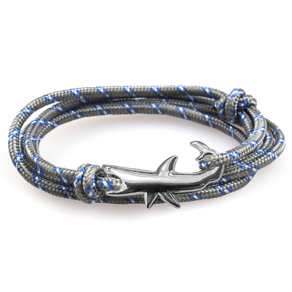 New Taobao AliExpress Hot Sale Vikings Miansai Style Shark Bracelet Gun Black Boat Anchor Fishhook