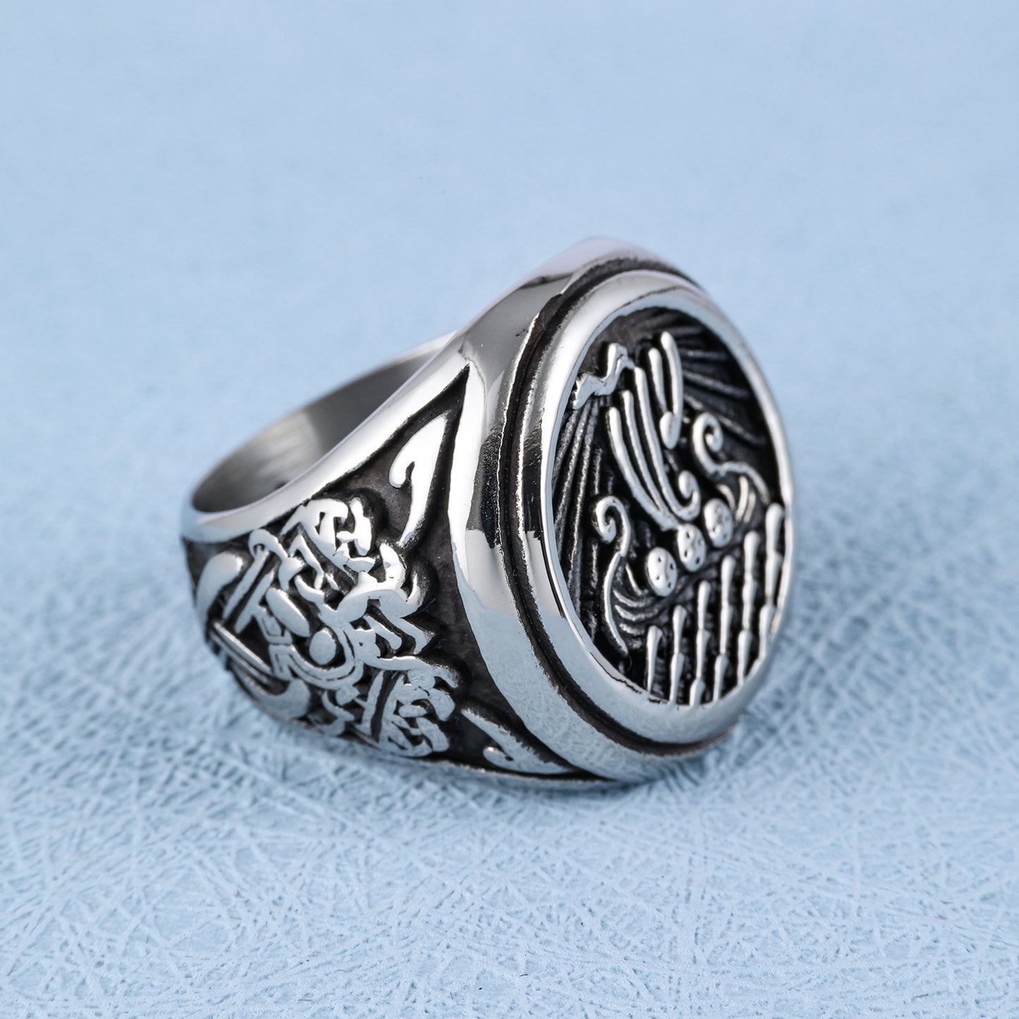 Viking Nautical Seal Shaped Viking Totem Ring