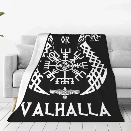 Couverture Viking Victoire ou Valhalla Odin Dieu nordique Ragnar Lothbrok Couvertures moelleuses et chaudes pour la maison Été