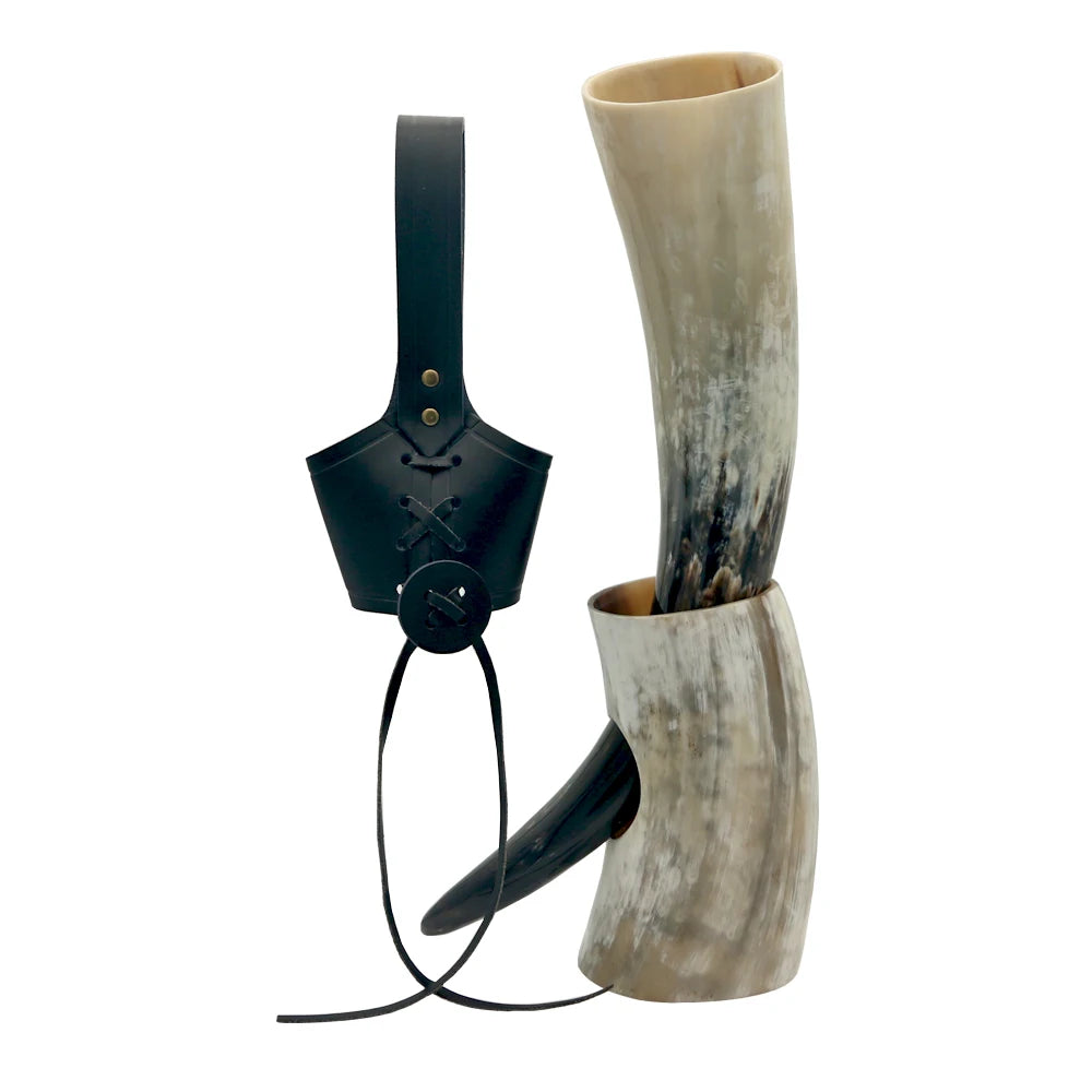 Chope à bière en corne de bœuf naturelle faite à la main, gobelet à vin, gobelet Viking