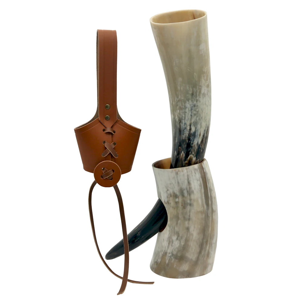 Chope à bière en corne de bœuf naturelle faite à la main, gobelet à vin, gobelet Viking