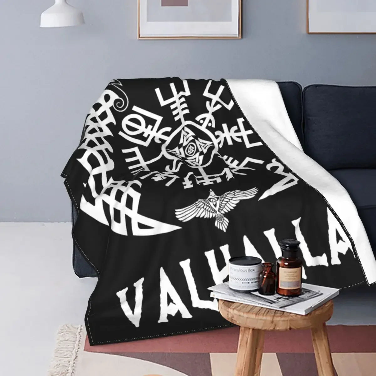 Couverture Viking Victoire ou Valhalla Odin Dieu nordique Ragnar Lothbrok Couvertures moelleuses et chaudes pour la maison Été