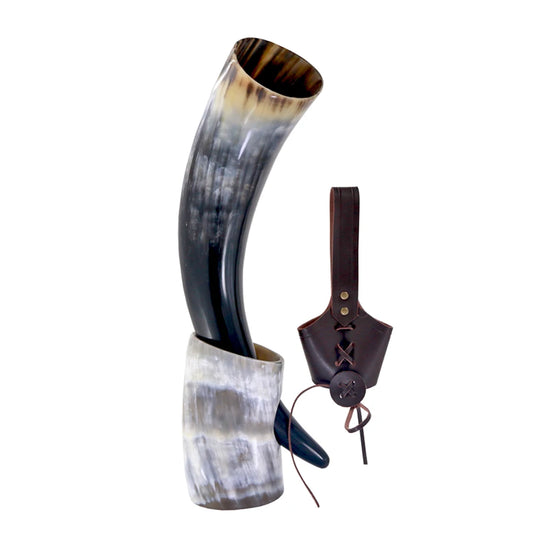 Chope à bière en corne de bœuf naturelle faite à la main, gobelet à vin, gobelet Viking