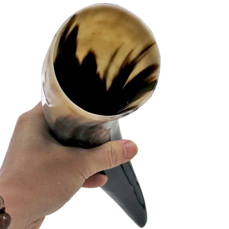 Artisanat Accueil Véritable corne à boire viking Mug avec support Tasses Ale Bière Vin Gobelet Calice Chope Bécher Récipients