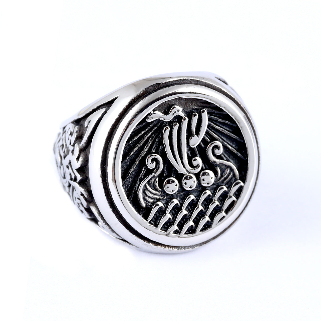 Viking Nautical Seal Shaped Viking Totem Ring