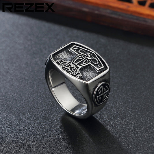 Personality Retro New Vikings Men's Titanium Steel Ring