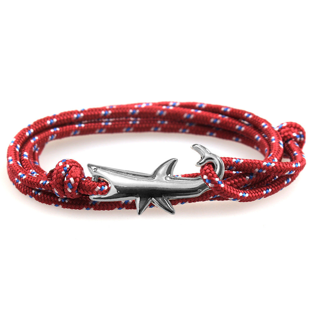 New Taobao AliExpress Hot Sale Vikings Miansai Style Shark Bracelet Gun Black Boat Anchor Fishhook